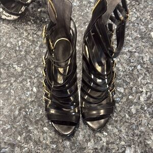 Strappy Black Heeled Sandals